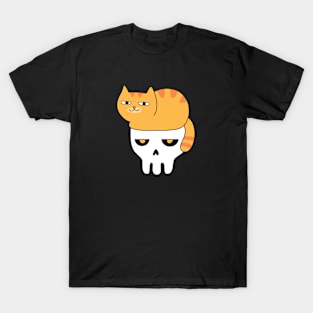 Ginger Cat and Skull T-Shirt